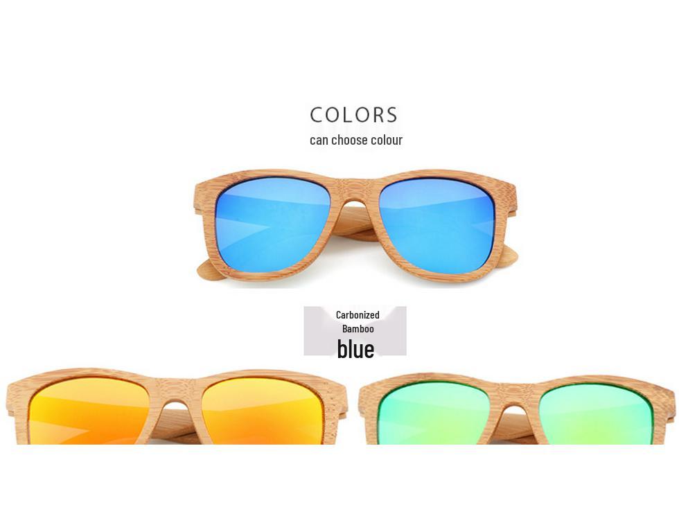 Okulary przeciwsłoneczne z bambusa i drewna karbonizowanego dla mężczyzn i kobiet - Moda 2023 Okulary rowerowe