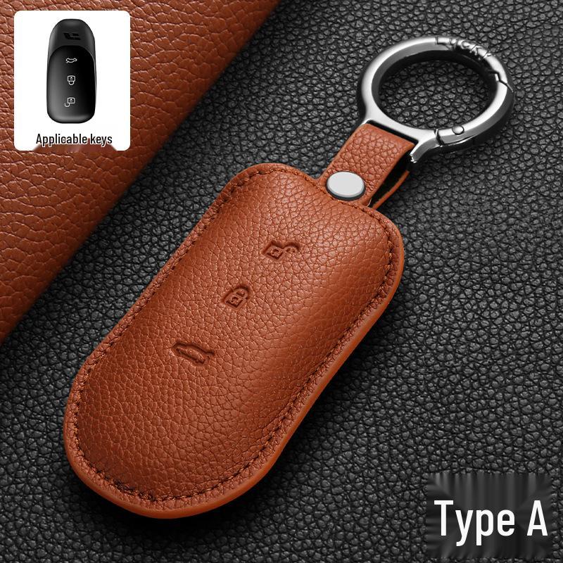 Lychee-Pattern Key Case for Li Auto L9/L8/L7: Car Remote Protective Shell Fastener