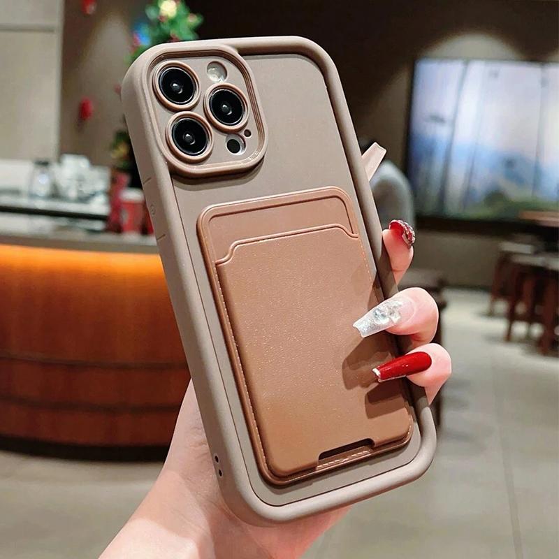 Luxury Silicone Wallet Phone Case For iPhone 17 16 15 14 11 13 12 Pro Max Air 16E 16 15 Plus Card Holder Slot Shockproof Cover