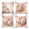 Różowy - rym Róża Retro Poszewki na poduszkiSypialnia Salon Sofa Dekoracja domu Poliestrowa poszewka na poduszkę z zamkiem błyskawicznym