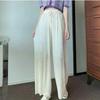 Women's Summer High-Waisted Chiffon Glitter Wide-Leg Pleated Ice Silk Pants