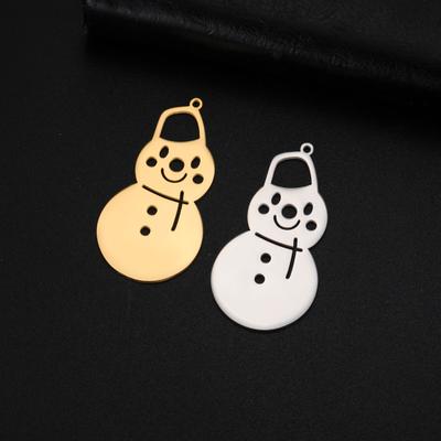 Teamer Hollow Pretty Snowman Charms Stainless Steel Pendant For Women Necklace Bracelet Christmas DIY Making Jewelry Wholesale
