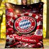 1pc B-Bayern Munich (6) Theme Blanket - Digital Print, Polyester, Cozy for All Seasons, Perfect for Outdoor, and Travel