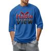 Men'S Round Neck Three-Quarters Sleeve Top Casual Fashion T-Shirt