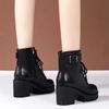 Women's Boots 2024 New Lace Up Boots for Women Fashion Knight Boots Women Round Head Chunky Heel Female