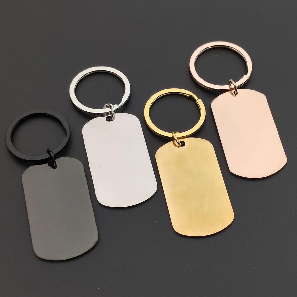 Individueller Edelstahl Laser Gravur Schlüsselanhänger Persönliches Metall Haustier Hundemarke Schmuck Motorrad Auto Schlüssel Zubehör für Männer Frauen Geschenk