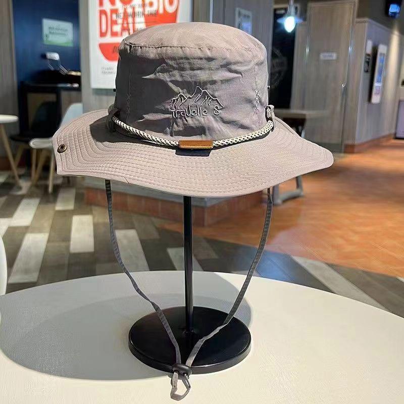 Fisherman Sun Protection Embroidered Outdoor Cowboy Hat for Camping and Mountaineering
