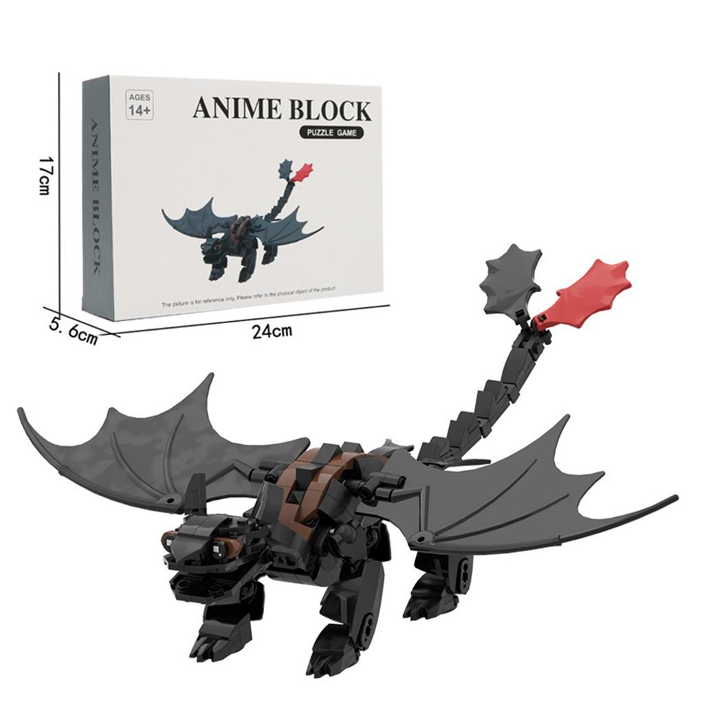 Building Block Dragon Toy Set Educational Construction Kit for Kids Creative Assembly Model with Movable Wings and Tail Suitable for Children