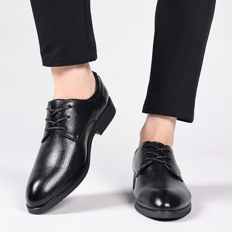 

Повседневная кожаная обувь, свадебная обувь, износостойкая, больших размеров 40 чёрный