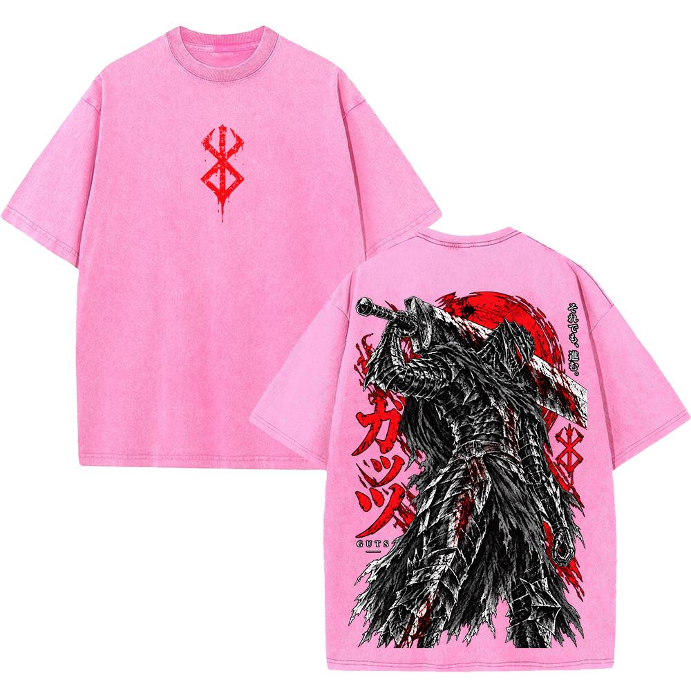 Guts Berserk Manga T-shirt Grafica Harajuku Vintage Lavata Oversize Streetwear Uomo Donna Manica Corta 100% Cotone Maglietta Top