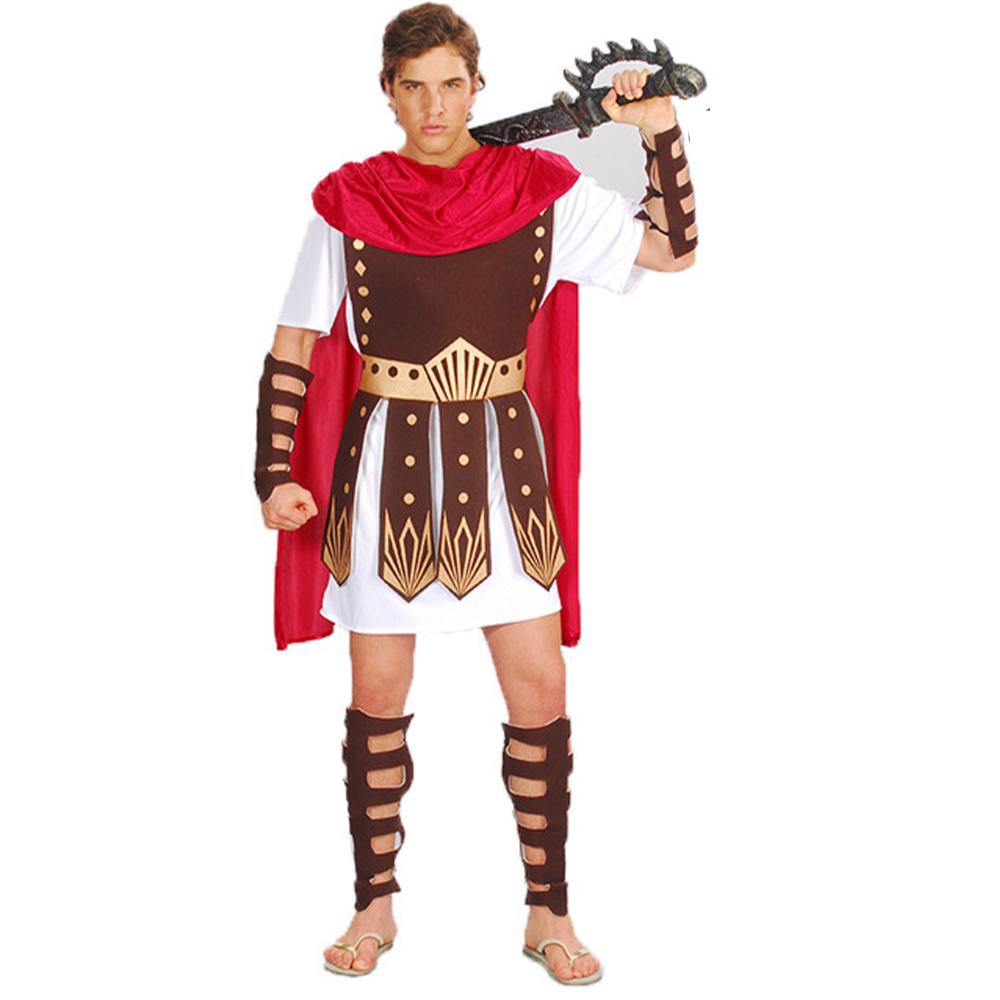 Disfraz de Guerrero Gladiador Romano para Hombre Adulto con Capa Atuendo Cosplay de Soldado Griego Antiguo para Fiesta de Halloween Carnaval