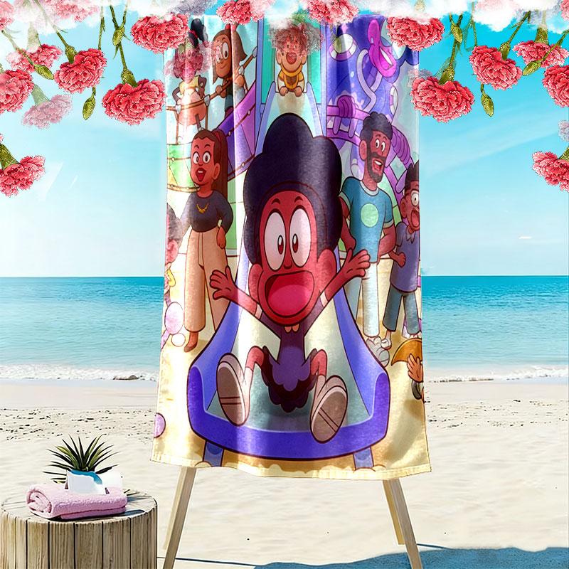 Creek Heroes Print Beach Towel, Large Soft Quick Dry Towel for Beach Camping Swimming