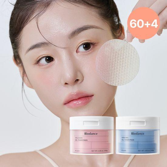 Biodance Pore Firming/Moisture Soothing Gel Toner Pads 60 Sheets (+4 Free) (Collagen/Ceranol)