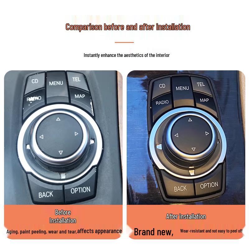 Compatible with BMW Series 1-7, X3, X4, F10, F18, F30, F02 - Multimedia Knob Button Switch