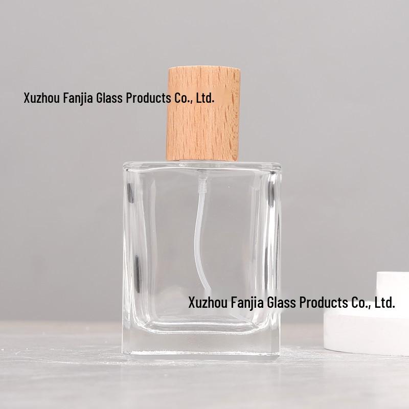 Retro Perfume Refill: 30ml Portable Glass Spray Bottle with Wooden Walnut Cap