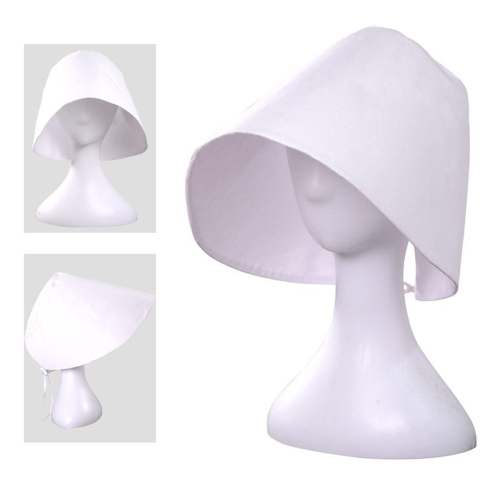 The Handmaid's Tale Offred Cosplay Costume Women Halloween Full Set Red Cape White Bonnet