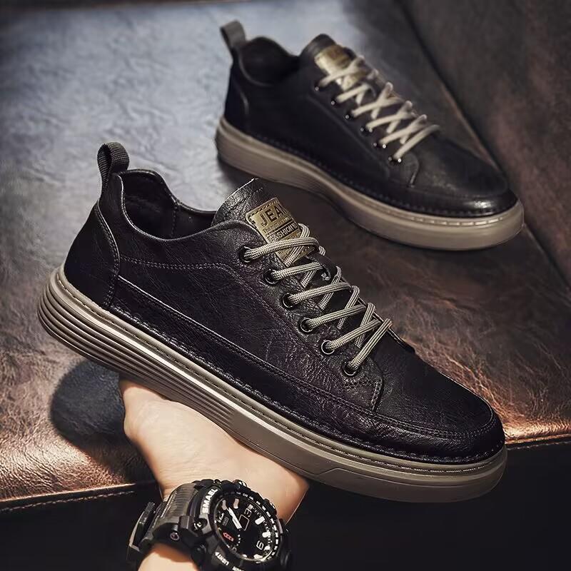 High-quality Leather Casual Fashion Luxury Brand Men's Breathable Flat Shoes With Lace Oxford Comfortable Outdoor Running Shoes