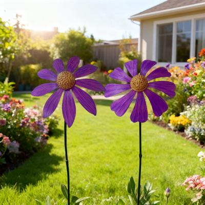 Piquet Fleur Métallique pour Jardin Extérieur Inséré dans le Sol Décoration Florale Piquet Artistique Fleurale Rustique pour Pelouse Patio Chemin Décor