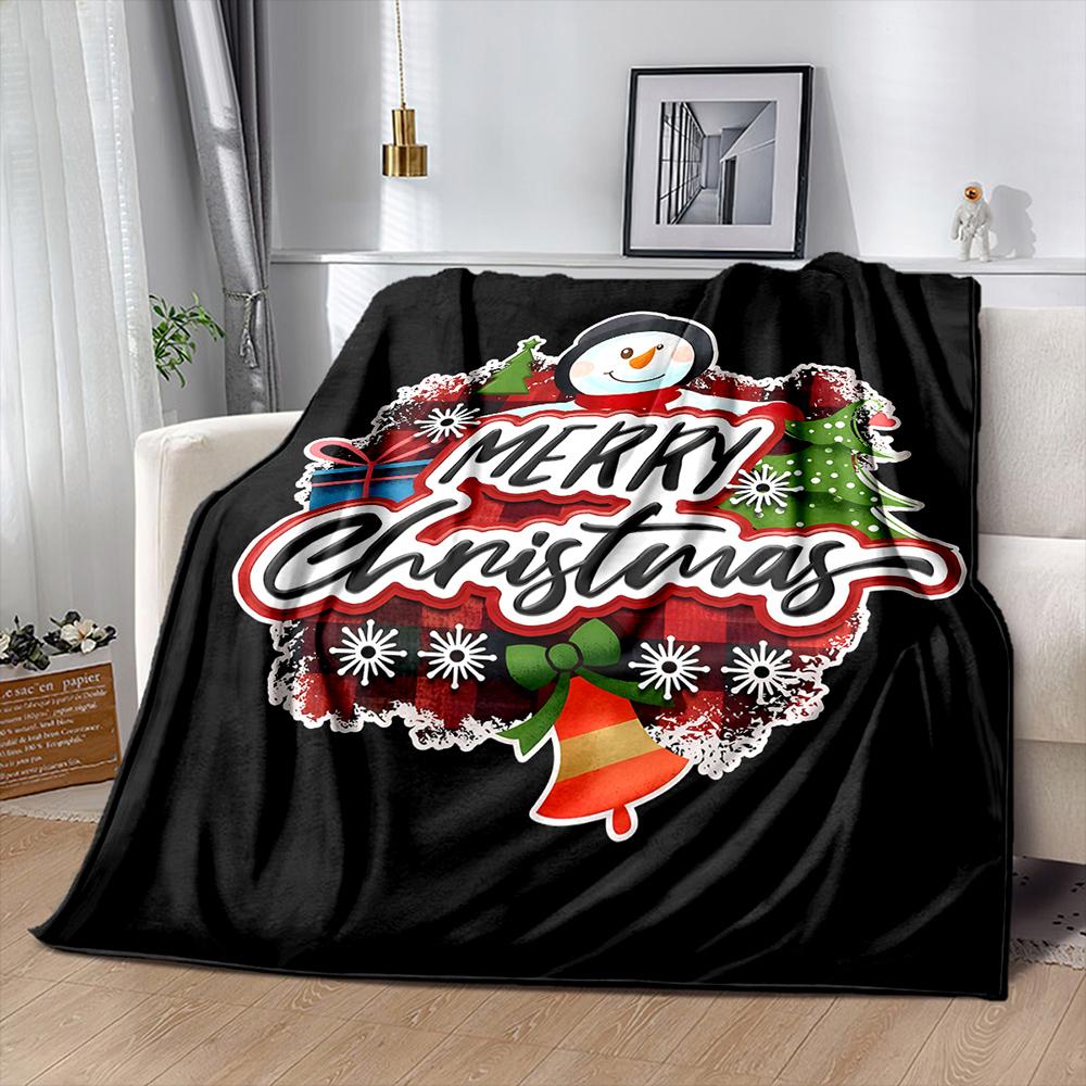 Christmas Theme Blankets Christmas Tree Santa Claus Print Soft Cozy Blankets for Home Couch Sofa Bed Lounging,Gifts for Kids