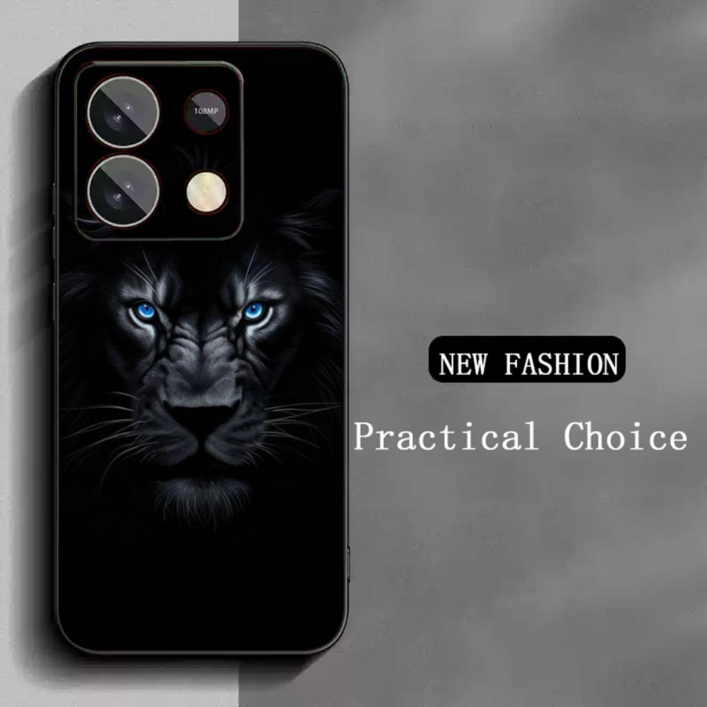 Cool king lion fashion design Phone Case For Redmi Note 14 13 12 11 Pro Plus S 5G 14C A3 Soft Black Phone Cover