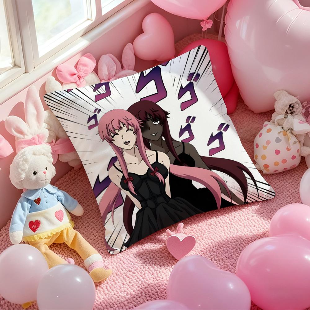The F-Future D-Diary Anime Cushion Cover Pattern Printed Pillowcase for Living Room Sofa Cushion Cover & Bedroom Decor
