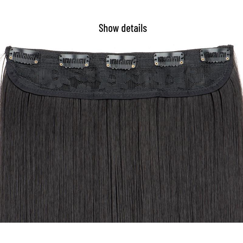 Seamless One-Piece Long Straight Hair Extension, 5-Clip, Ancient Costume Hanfu Style, Available in 60cm, 80cm, 100cm Lengths