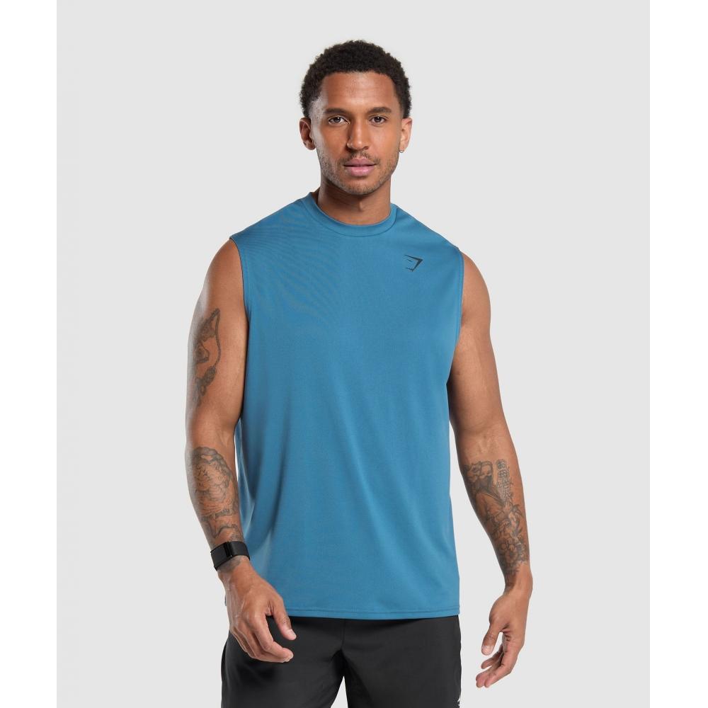 

GYMSHARK Увеличенный производительный бак, синий A6A5U UCMR