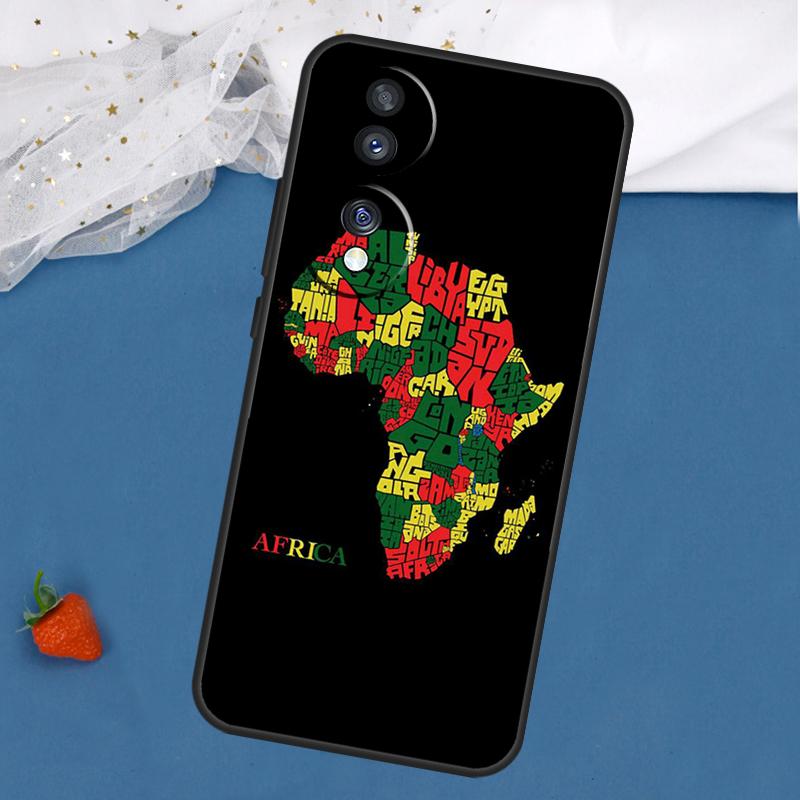 Africa Map Geography Case For Honor Magic 5 6 8 Pro 7 Lite 200 400 50 70 90 X8c X8b X9a X9b X9c X9d Win RT Cover