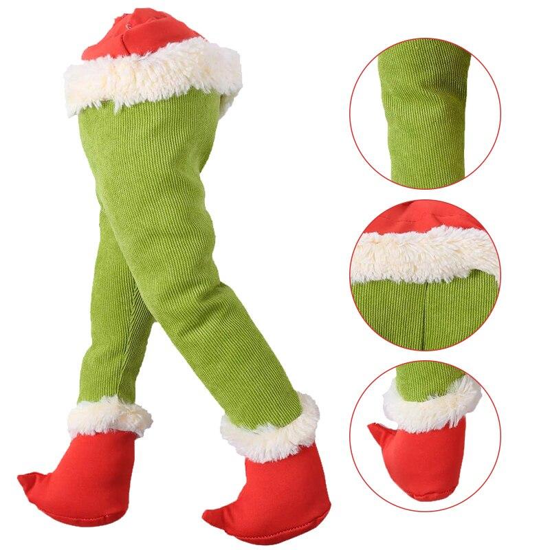 Christmas Tree Decoration Green Prosthetic Leg (with Safflower Garland)