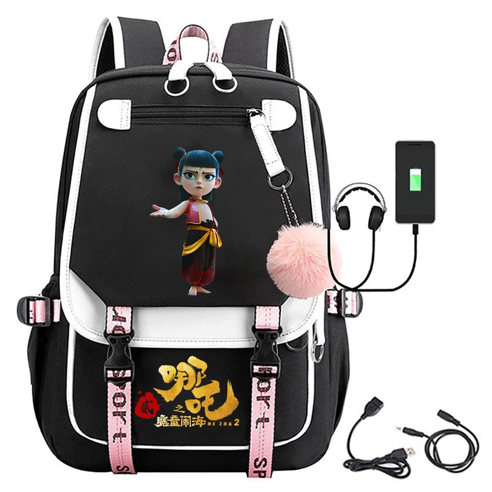 New Nezha's Devil's Child Noisy Sea Animation Large Capacity Backpack Travel Bag Computer Bag Student Leisure Backpack School Bag
