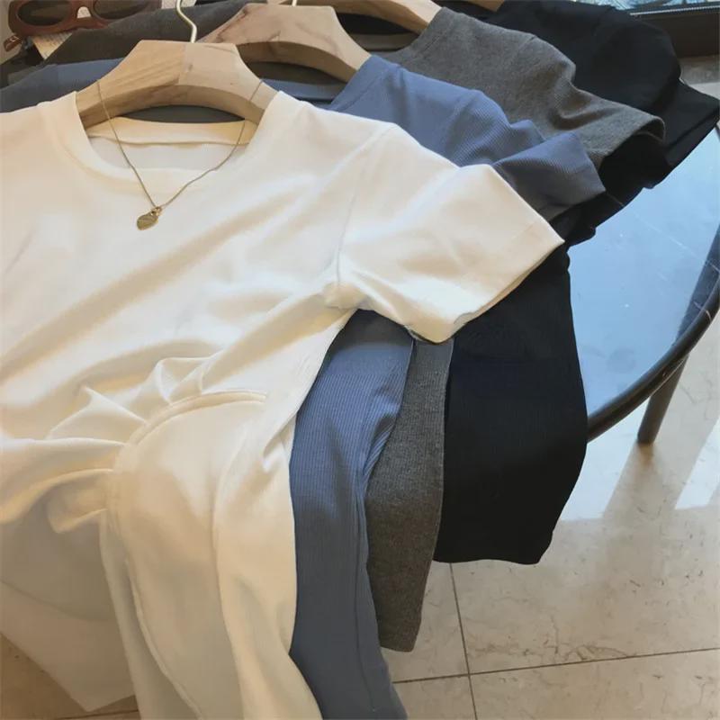 Top de damă cu talie laterală elastică, plisat, cu crăpătură și mâneci scurte - Tendință Vara 2025