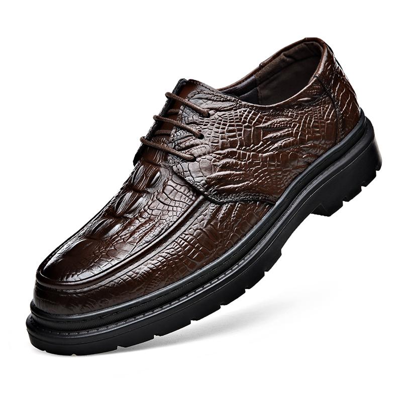 

Модные мужские туфли из кожи в стиле ретро Мужские повседневные кроссовки из искусственной кожи Повседневная обувь с узором под крокодила Мужские туфли на платформе для мужчин 44 коричневый