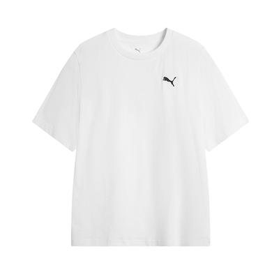 Puma Essential Wardrobe Logo Round Neck Sports Casual Short Sleeve T-Shirt Unisex Tops White 632920-02