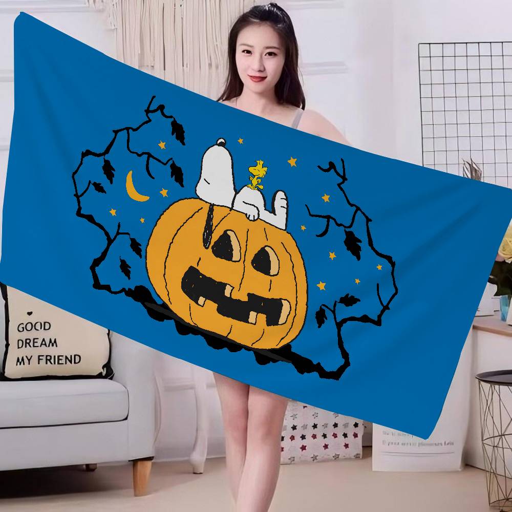 S-Snoopy Cartoon Microfiber Printed Beach Towel Mountain Climbing Yoga Beach Swimming Running Absorbent Soft Towel