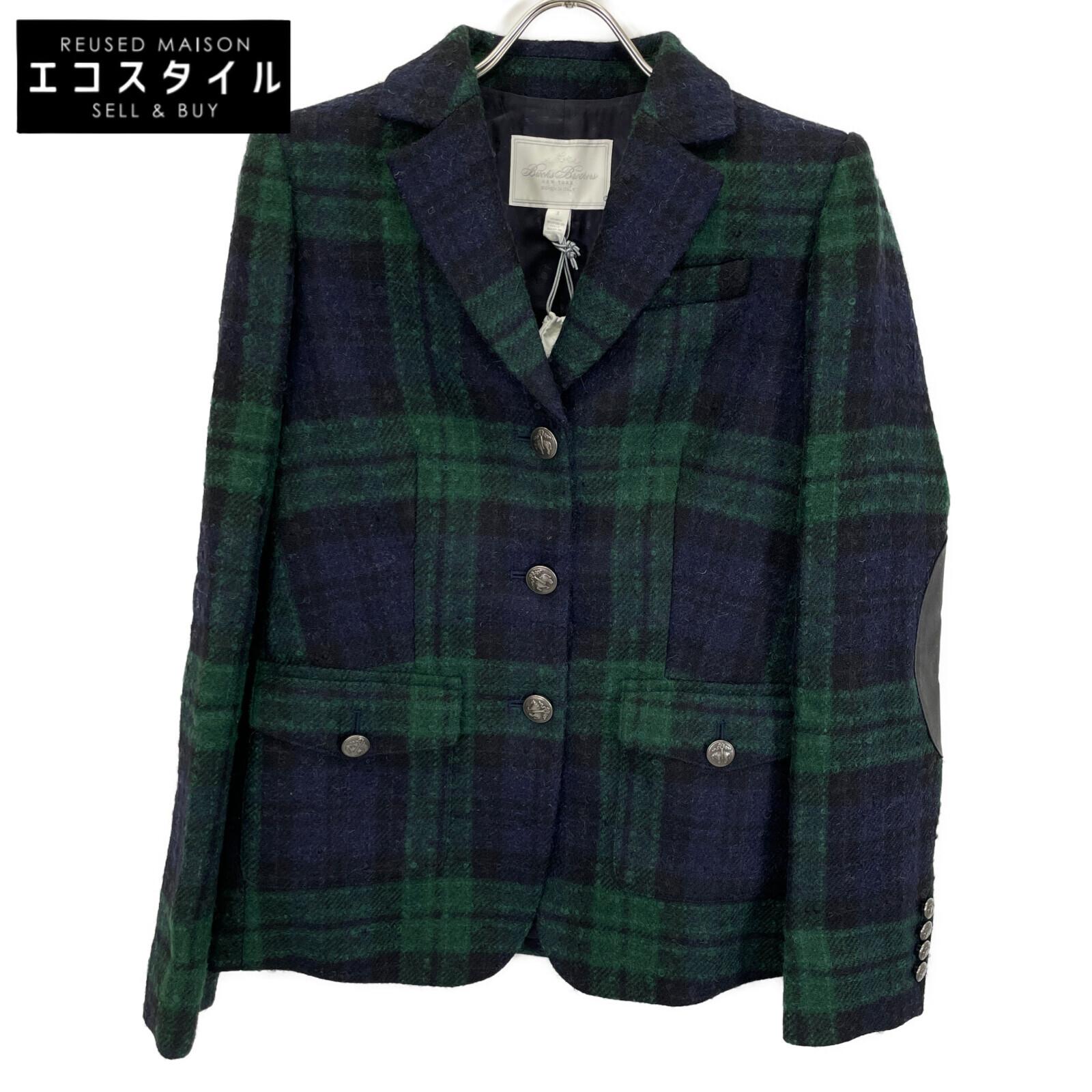 

Brooks Brothers 100213867 Green x Blue Wool Blend Boucle Black Watch Single 3 Button Jacket Jacket 2 Green x blueUsed