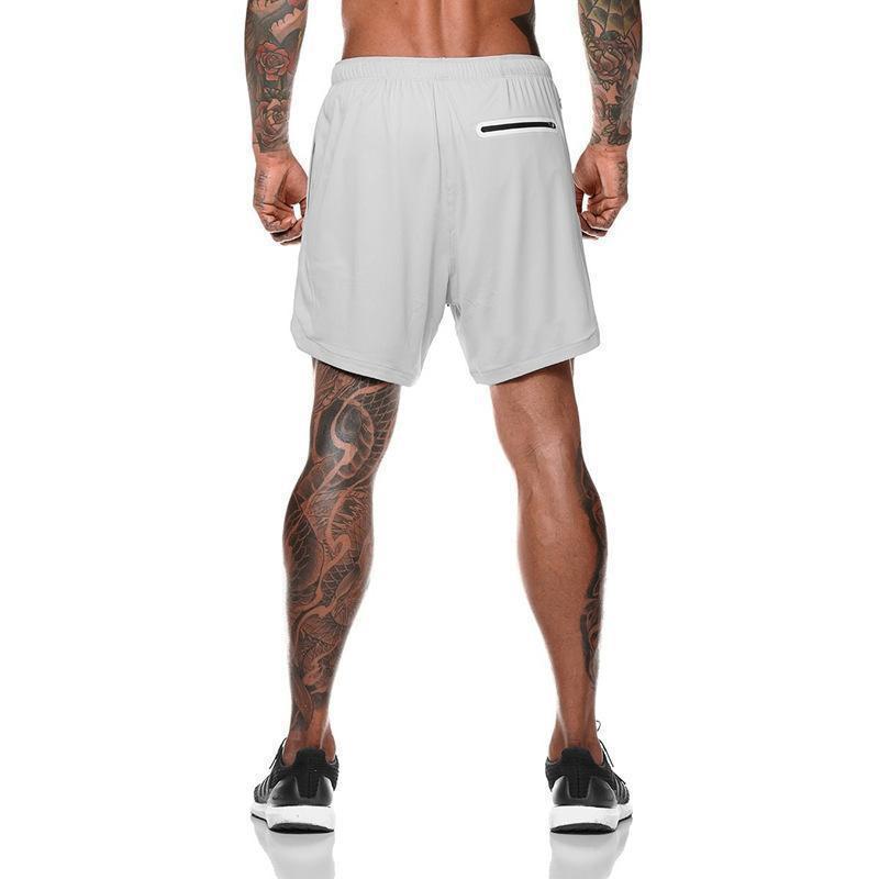 Muscle Brothers Men's Trendy Double-Layer Running Sports Shorts - Casual, Loose-Fit Outdoor Fitness Wear