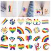 12 ks Duhové dočasné tetování Vodotěsné tělové umění Motýl Květina Paže Falešné tetování Obličejové nálepky pro Pride festivaly