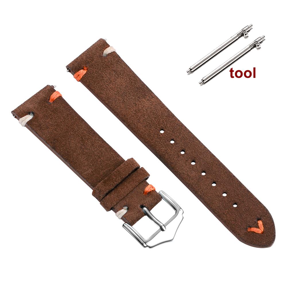 Soft Suede Watch Strap 22mm 18mm 20mm for Omega for Rolex Quick Release Calfskin Bracelet for Women Men Wristband Hand Sewn Band