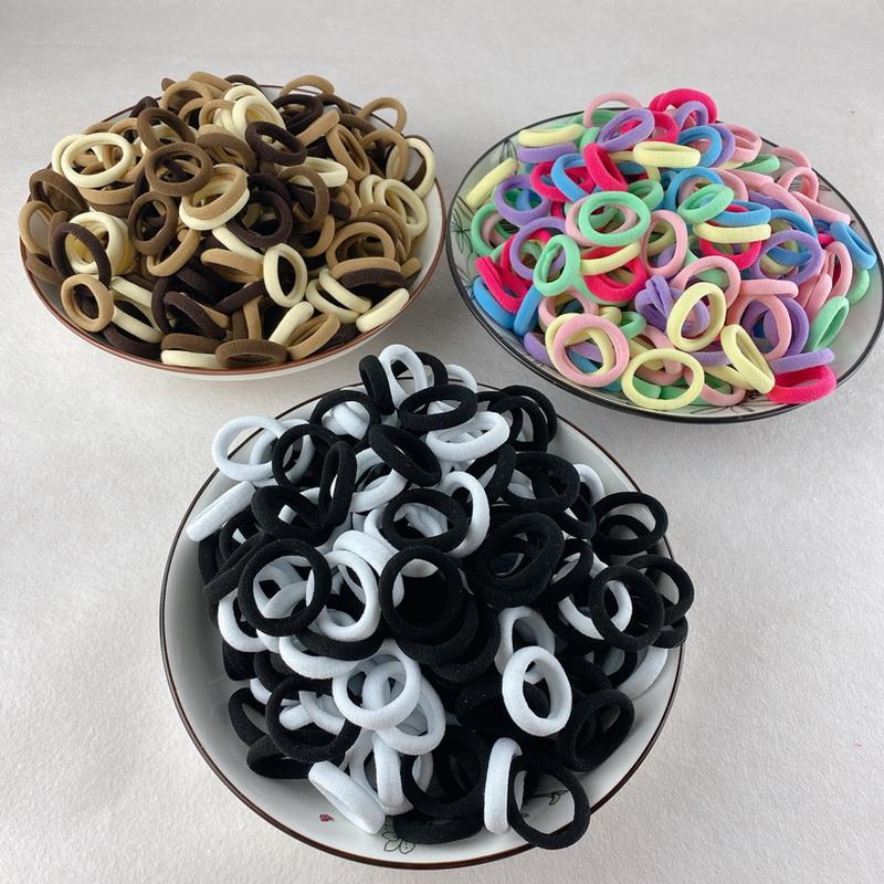 100 Stück/Packung Kleine Haargummis für Kinder 3cm Elastische Nylon-Haarbänder Set Mädchen Pferdeschwanzhalter Haargummis Kleinkinder Kopfschmuck