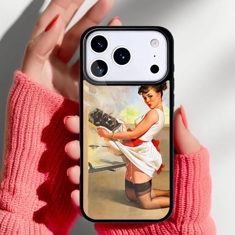 Pin Up Girl Phone Case for iPhone 17 Air 16e 15 14 13 Pro Max Back Cover for 12 11 Pro Coque