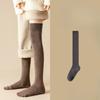 Thick and Warm Padded Women's Long Knee Socks with Woolen Cuffs for Autumn and Winter. Knee-length Over-the-knee Socks for Warmth.