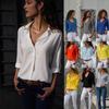 Long Sleeve Women's Deep V Button Chiffon Shirt Slim Fit Celebrity Style Inside Temperament Commuter