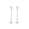 Women's Hanging Earrings Imitation Pearl Ball Pendants Dangle Earrings Silver Chain Drop Earrings for Female trend