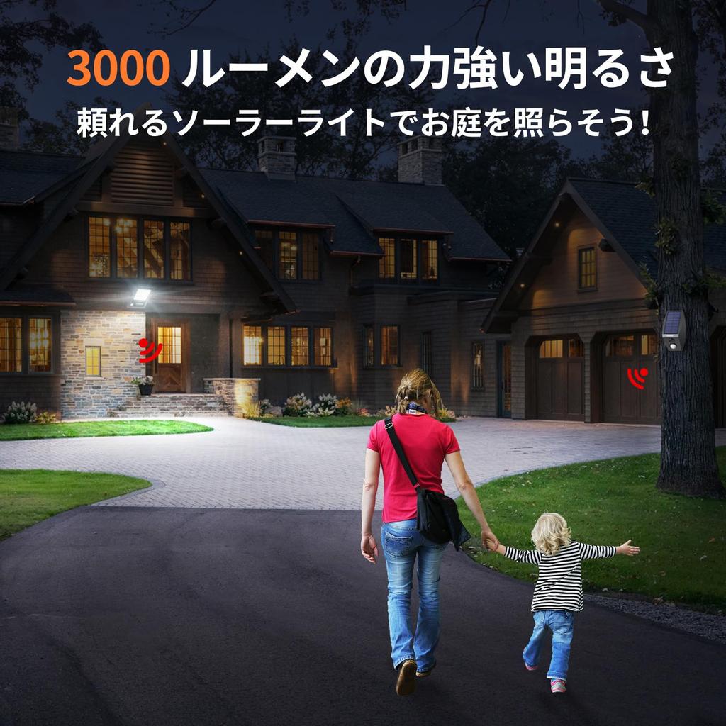 Intelamp Solar Light with Motion Sensor for Outdoor LED 170 Maximum Lumens of 2000 High High Solar Automatic 3 Intelligent No Electricity IP65