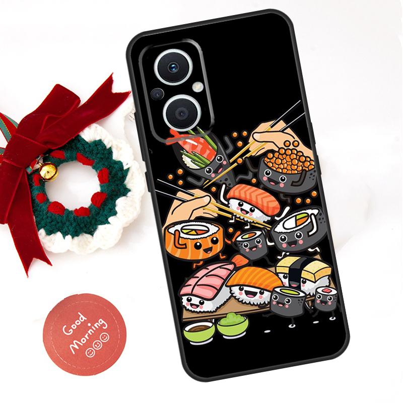 Sushi Food Funda For OPPO Reno 14 F 13F 12F 11F 10 11 12 13 Pro 7 8 Lite OPPO Find X5 X6 X8 X9 Pro Case