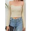 Autumn and Winter Women's Knitwear Hollowed Out Navel Sexy Short Tops Long-sleeved Knitwear