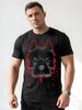 T-shirt con Stampa Pitbull da Uomo Oversize Manica Corta Cotone Pesante Alta Qualità Comoda Maglietta Streetwear Abbigliamento Maschile Femminile