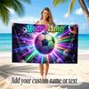 Soccer Theme Beach Towel Personalized Custom Name & Text Soft Quick Dry Beach Towel for Swimming Travel