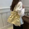 Trendy Casual Underarm Bucket Bag for Women Ins Summer Korean Version Ins Simple Shoulder Bag Niche Casual Pleated Bag