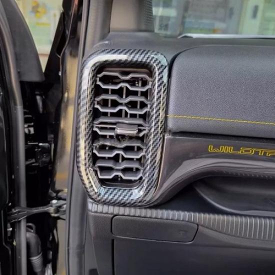 Carbon Fiber Car Center Console Side Air Vent Cover For 2024-2025 Ford Ranger